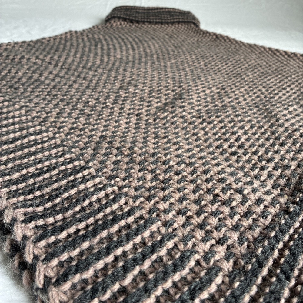 Cocogio Sweater Poncho Womens OS Gray Wool Alpaca Blend Layer Cozy Shawl - Picture 2 of 6